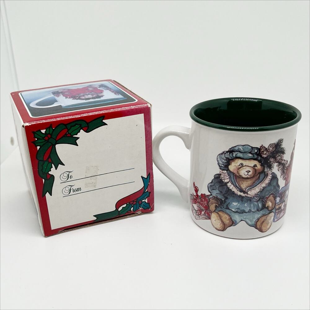 Potpourri Press 1992 Victorian Bears Christmas Coffee Mugs New in Box